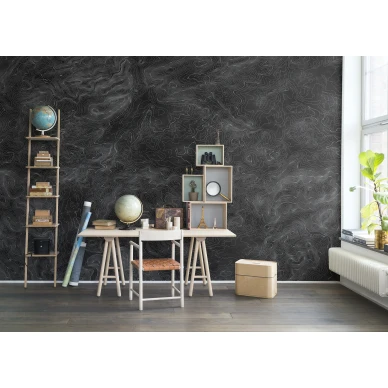 Elevation Lines musta graafinen tapetti tyohuoneeseen Rebel Wallsilta R14072 kuva