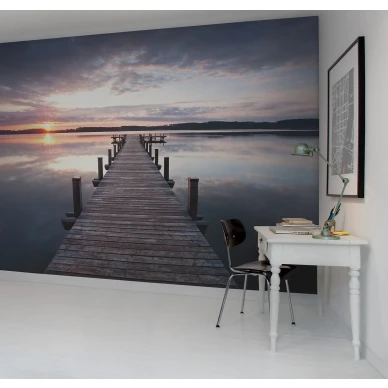 Pier kaunis auringonlasku tyohuoneen muraltapetti Rebel Wallsilta R10161 kuva