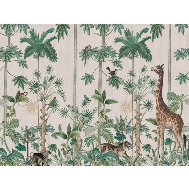 Giraffes Stroll roosa vihrea elaintapetti Rebel Wallsilta R16795 koko kuvio kuva
