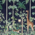 Giraffes Stroll sininen viidakkotapetti Rebel Wallsilta R16792