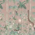 Giraffes stroll roosa kirahvitapetti Rebel Wallsilta R16796