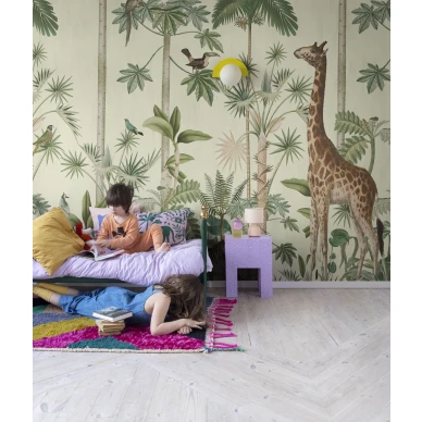 Kirahvitapetti lastenhuoneeseen Giraffes Stroll Rebel Wallsilta R16794 kuva
