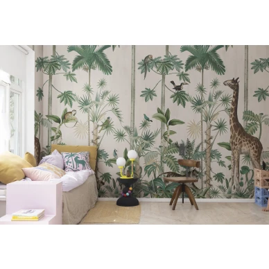 Makuuhuoneen kuvatapetti Giraffes Stroll Rebel Wallsilta R16795 kuva