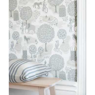 Jardin de la vie kaunis valkoinen usvansininen elaintapetti Littlephantilta 1538 image