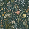 Blomsterhav sininen kukkatapetti Borastapeterilta 2055