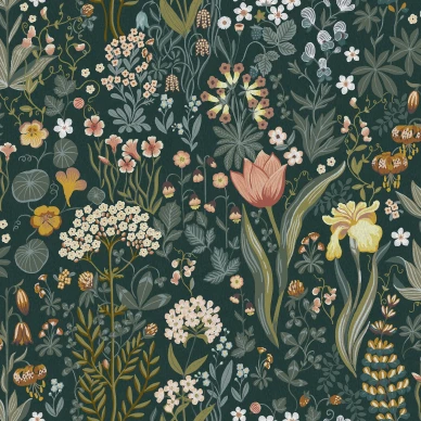 Blomsterhav sininen kukkatapetti Borastapeterilta 2055 kuva