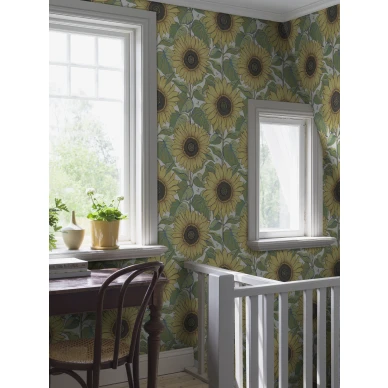 Solrosor keltainen kukkatapetti Borastapeterilta 2058 image