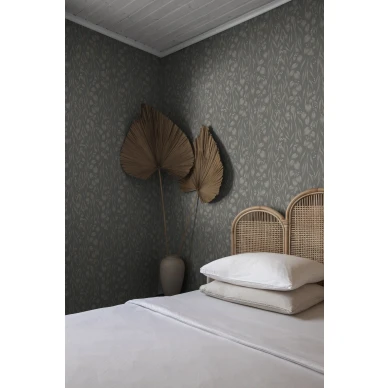 Sara vihrea lehtitapetti makuuhuoneeseen Sandbergilta S10119 image