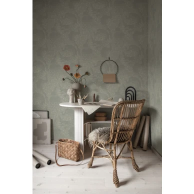 Evelina vihrea lehtitapetti tyohuoneeseen Sandbergilta S10127 kuva