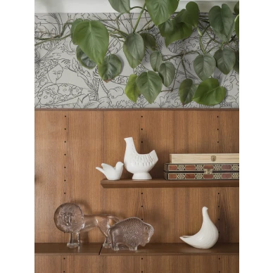 Floral Dream harmaa olohuoneen kukkatapetti Borastapeterilta 2064 image