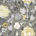 Myrtle keltainen harmaa kukkatapetti Borastapeterilta 2071