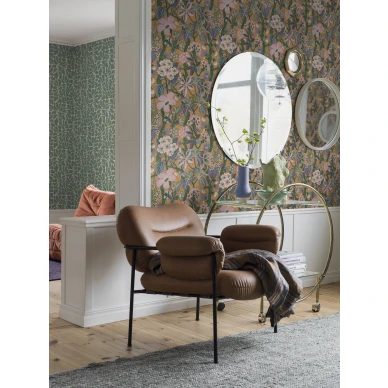 Friviva varikas oranssi kukkatapetti eteiseen Borastapeterilta 2079 image