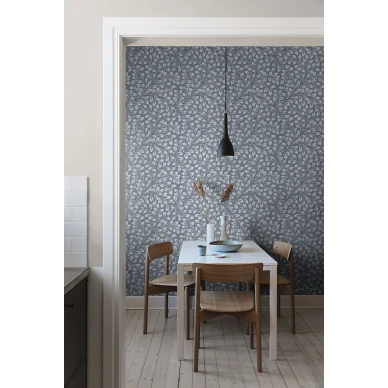 Sininen tapetti Liv lehtikuviolla Borastapeterilta 7428 image