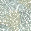 Velvet Leaves vihrea sininen lehtitapetti Borastapeterilta 2262