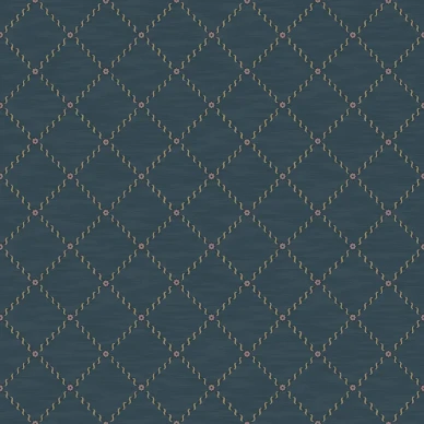 Golden Trellis sininen kulta ruudullinen tapetti Borastapeterilta 2265 image