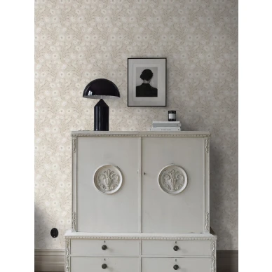 Beige kukkatapetti Poppy Flow Borastapeterilta 2269 kuva