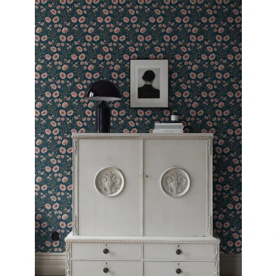 Sininen kukkatapetti Poppy Flow Borastapeterilta 2272 kuva