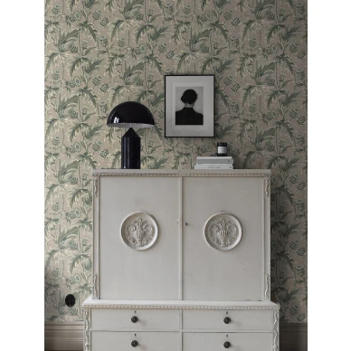 Olohuoneen beige tapetti Treasured Thistle ohdakekuviolla Borastapeterilta 2274 image