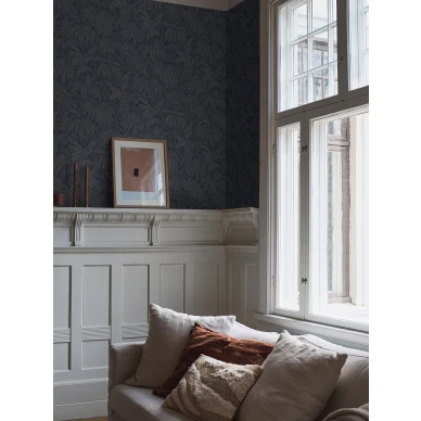 Hidden Parrot sininen lehtitapetti Borastapeterilta 2278 image