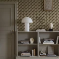 Olohuoneen tapetti Boxes beige ruskea geometrinen kuvio Borastapeterilta 2280