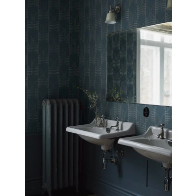 Kylpyhuoneen tapetti Staircase sininen geometrinen kuvio Borastapeterilta 2282 kuva