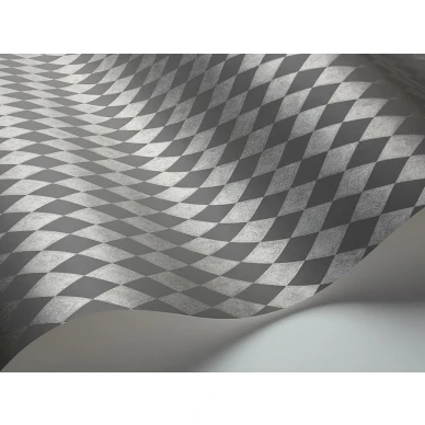 Harmaa ruudullinen tapetti metallivareilla Cole Et Sonilta Titania 103 14057 kuva