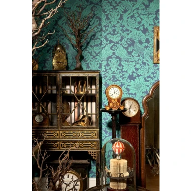 Olohuoneen tapetti Cole et Sonilta sininen vihrea lintukuvioinen Balabina 108 1005 image