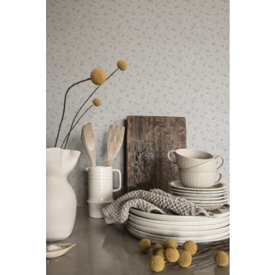 Keittion kukkatapetti Sandbergilta vaaleansininen Stella S10120 kuva