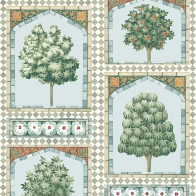 Sultans Palace vihrea sininen puutapetti Cole et Sonilta 113 10030 image