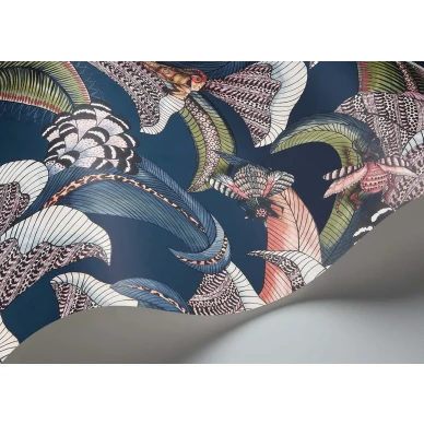 Cole et Sonin Hoopoe Leaves sininen lehtitapetti 119 1006 image