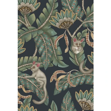 Bush Baby sininen vihrea lehtitapetti Cole et Sonilta 119 7034 koko kuvio kuva