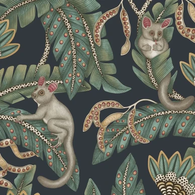 Bush Baby sininen vihrea lehtitapetti Cole et Sonilta 119 7034 kuva