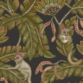 Bush Baby vihrea musta lehtitapetti Cole et Sonilta 119 7031