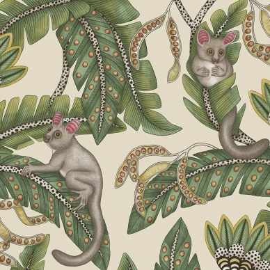 Bush Baby vihrea vaalea lehtitapetti Cole et Sonilta 119 7035 kuva