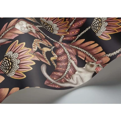 Cole et Son Bush Baby liila musta lehtitapetti 119 7033 kuva