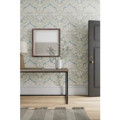 William Morris tapetti Simply Severn beige sinisella kukkakuviolla 217074 image