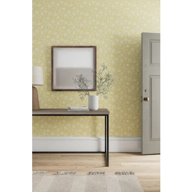 William Morris tapetti Mallow keltaisella kukkakuviolla 217072 image