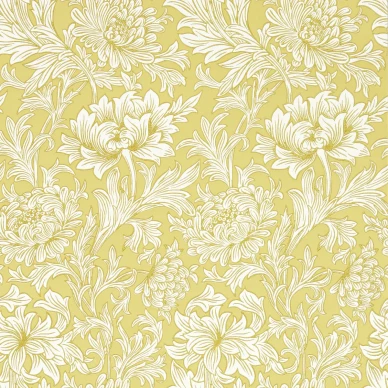 Chrysanthemum Toile keltainen kukkatapetti William Morrikselta 217068 image