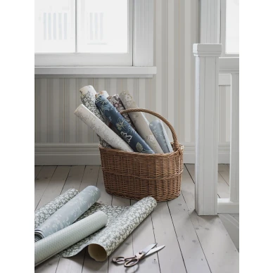 Raitatapetti Borastapeterilta harmaa valkoinen Gustaf 3277 image