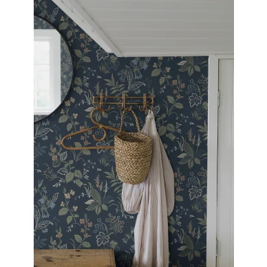 Borasin sininen kukkatapetti Folklore 3262 kuva