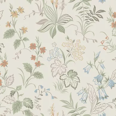 Folklore beige kukkatapetti Borastapeterilta 3261 image