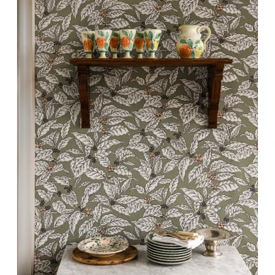 Vihrea lehtitapetti Caffeine Langelid von Bromssenilta 25 65 kuva