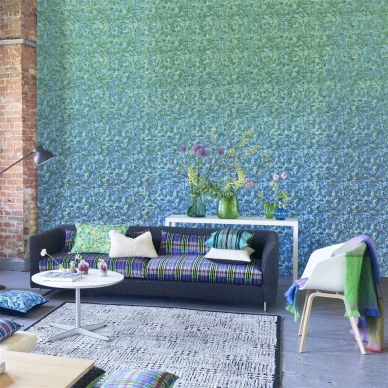 Sininen marmorikuvioinen tapettipaneeli Designers Guildilta Odisha image