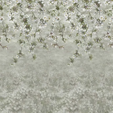 Assam Blossom harmaa kukkatapetti Designers Guildilta kuva