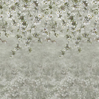 Assam Blossom harmaa kukkatapetti Designers Guildilta kuva