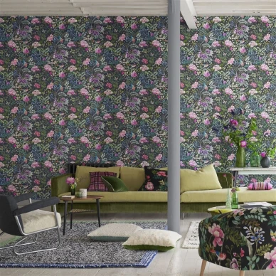 Designers Guild tumma kukkatapetti Porcelaine de Chine image