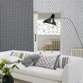 Graafinen harmaa ruututapetti Designers Guildilta Pergola Trellis