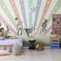 Lastenhuoneen tapetti Circus varikas sirkuskuvio Rebel Wallsilta R18172