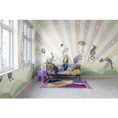 Lastenhuoneen tapetti Rebel Wallsilta Circus R18171 kuva