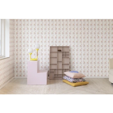 Lastenhuoneen vaaleanpunainen elaintapetti Alpaca Rebel Rebel Wallsilta R18131 image